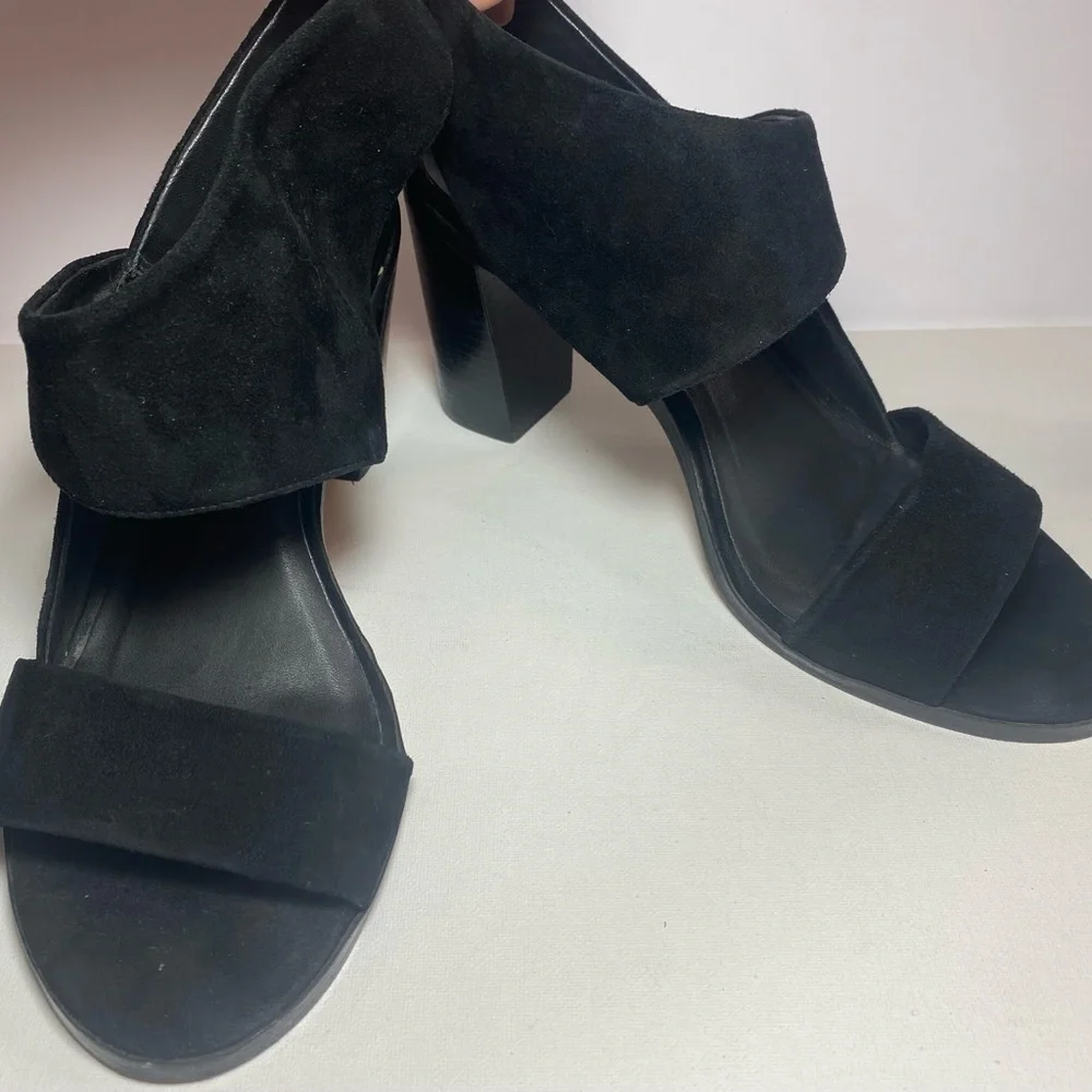 Bernardo Saks Fifth Avenue Black Suede Strap Heels